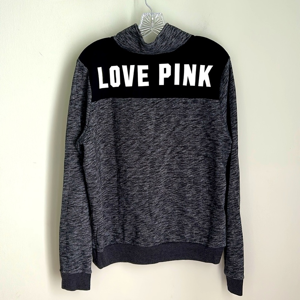 Victoria's Secret PINK women’s  Black and Gray Zip-Up Sweater